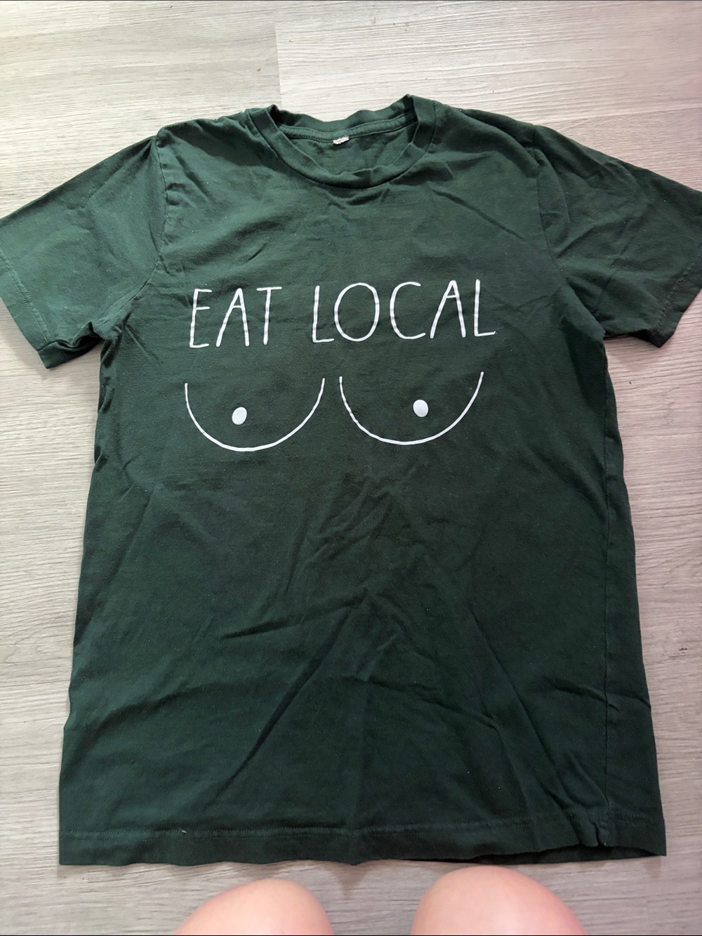 Eat Local Graphic Tee - Dark Green Short Sleeve